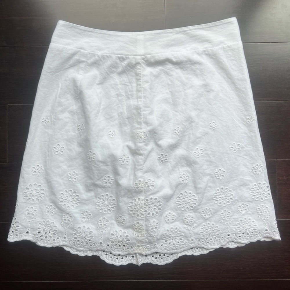 Love, Fire White Eyelet Embroidered A-Line Cotton Skirt Juniors Large - Picture 11 of 13